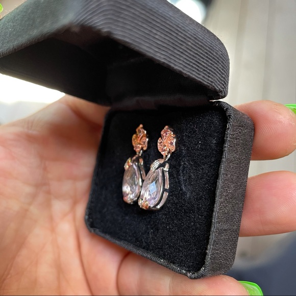 Purple Amethyst & Rose Gold Earrings - Picture 8 of 12